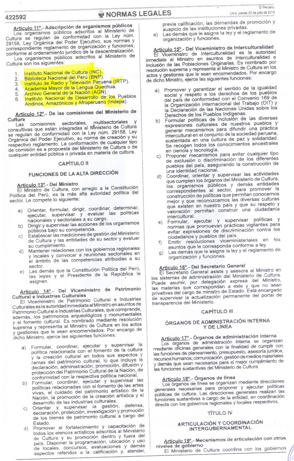 ley 29565